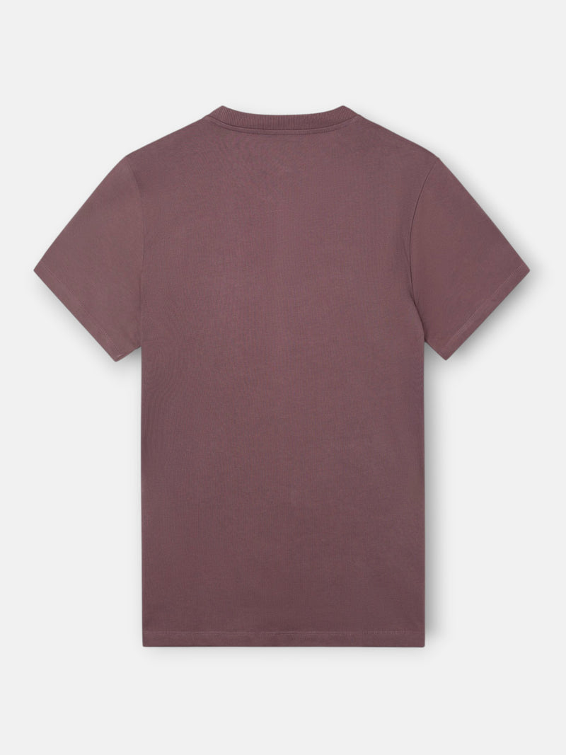 Plain t-shirt with mini logo patch in burgundy