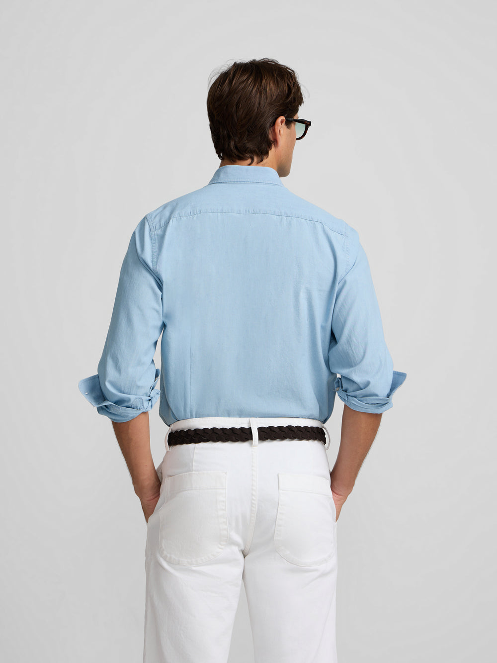 Camisa sport denim azul claro