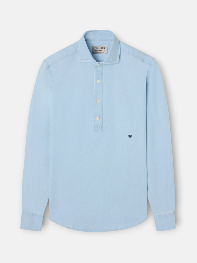 Polo sport en denim bleu clair