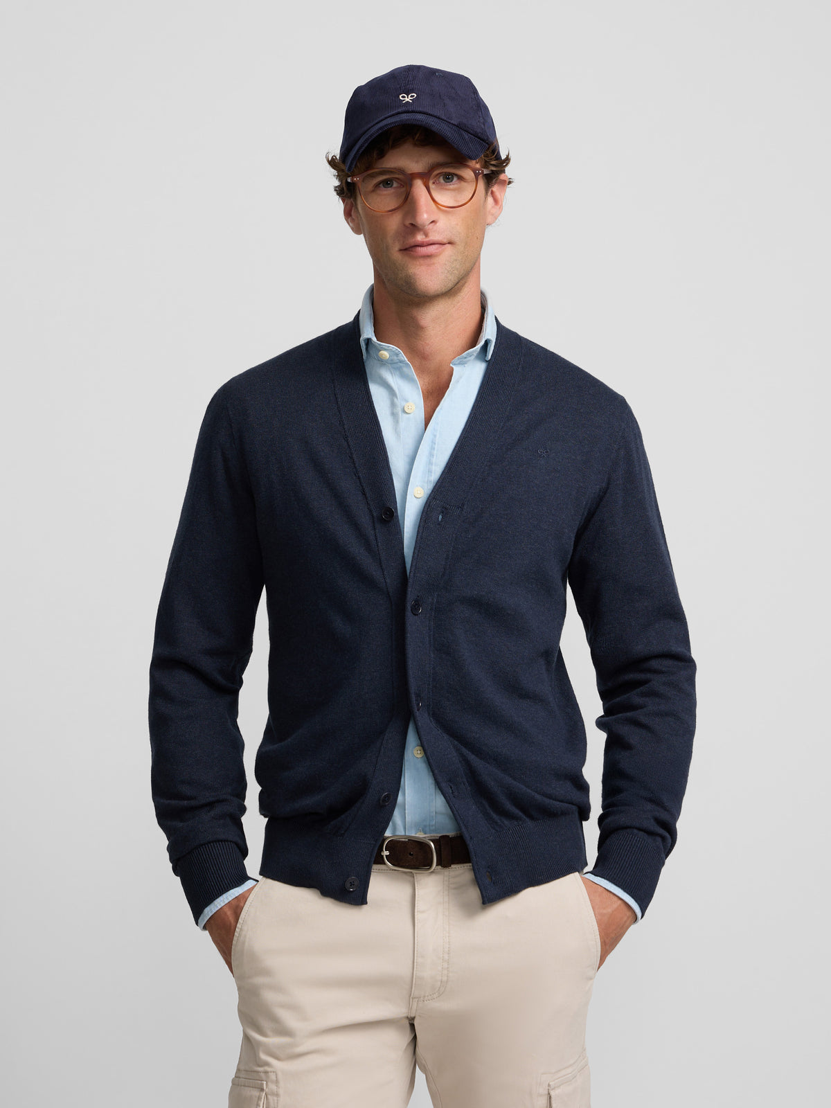 Cardigan clasico azul marino