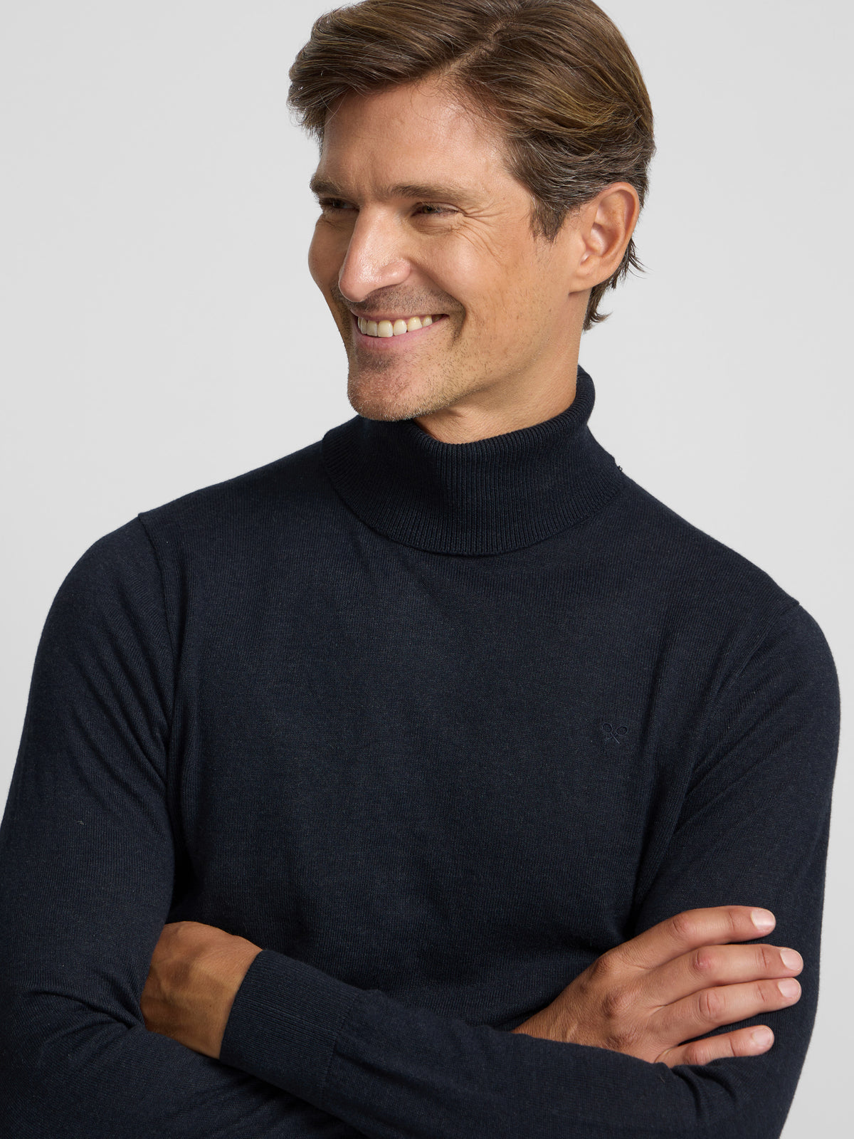 Navy blue turtleneck sweater