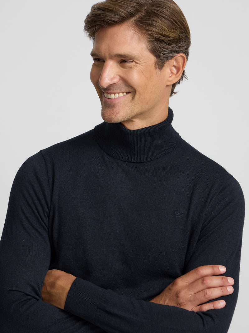 Jersey cuello vuelto azul marino