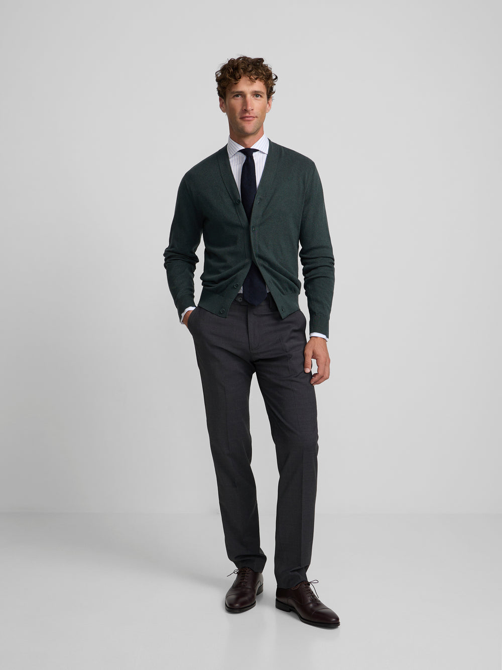 Classic dark green cardigan