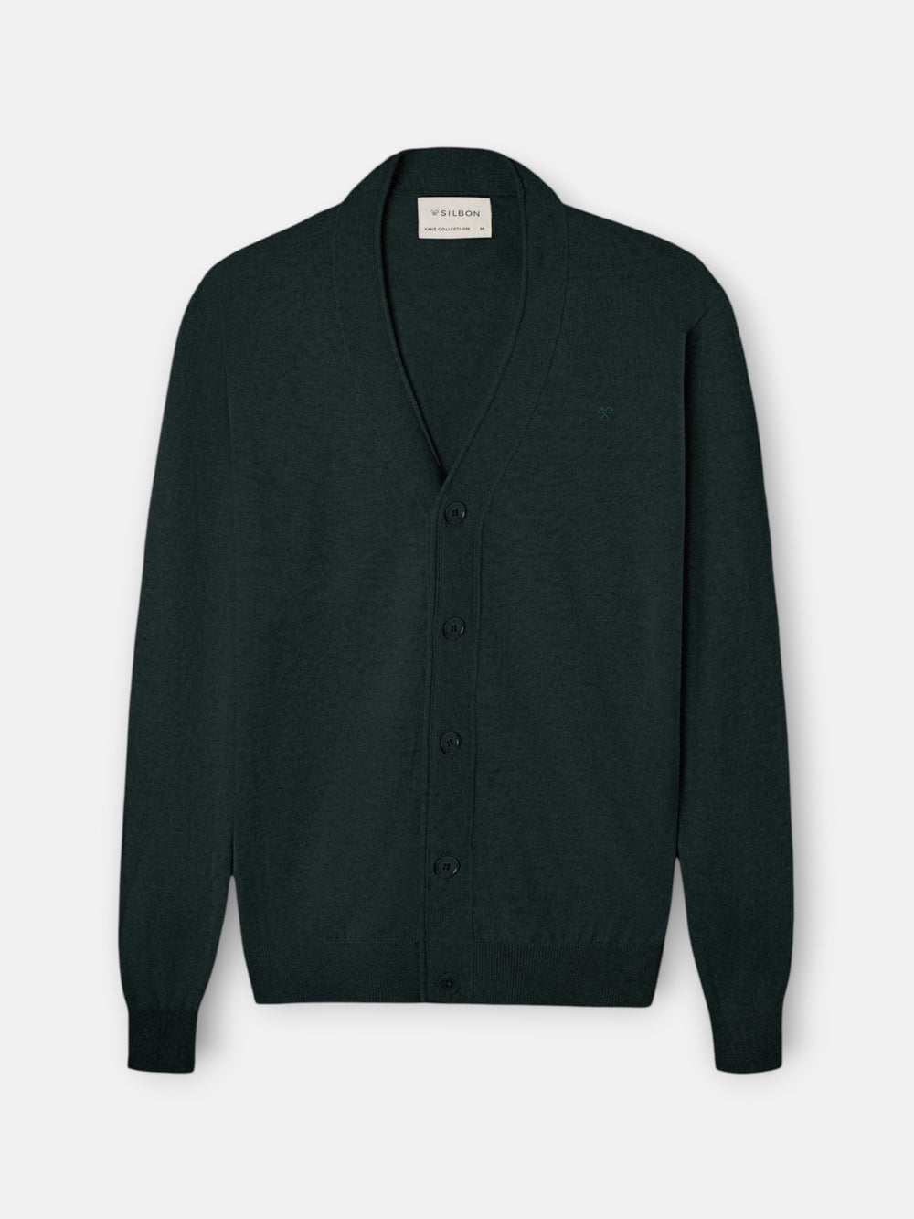 Cardigan clasico verde oscuro