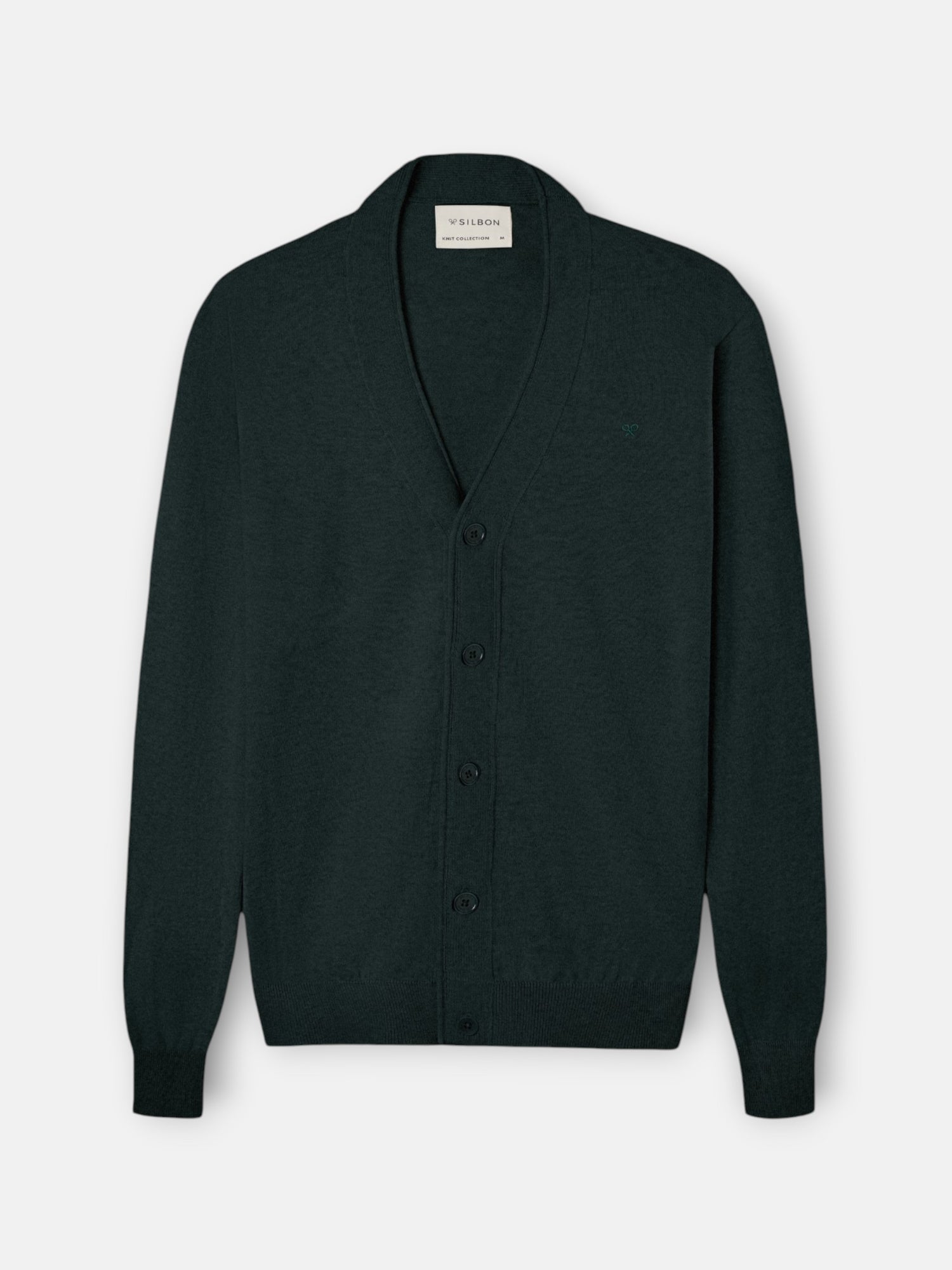 Cardigan clasico verde oscuro