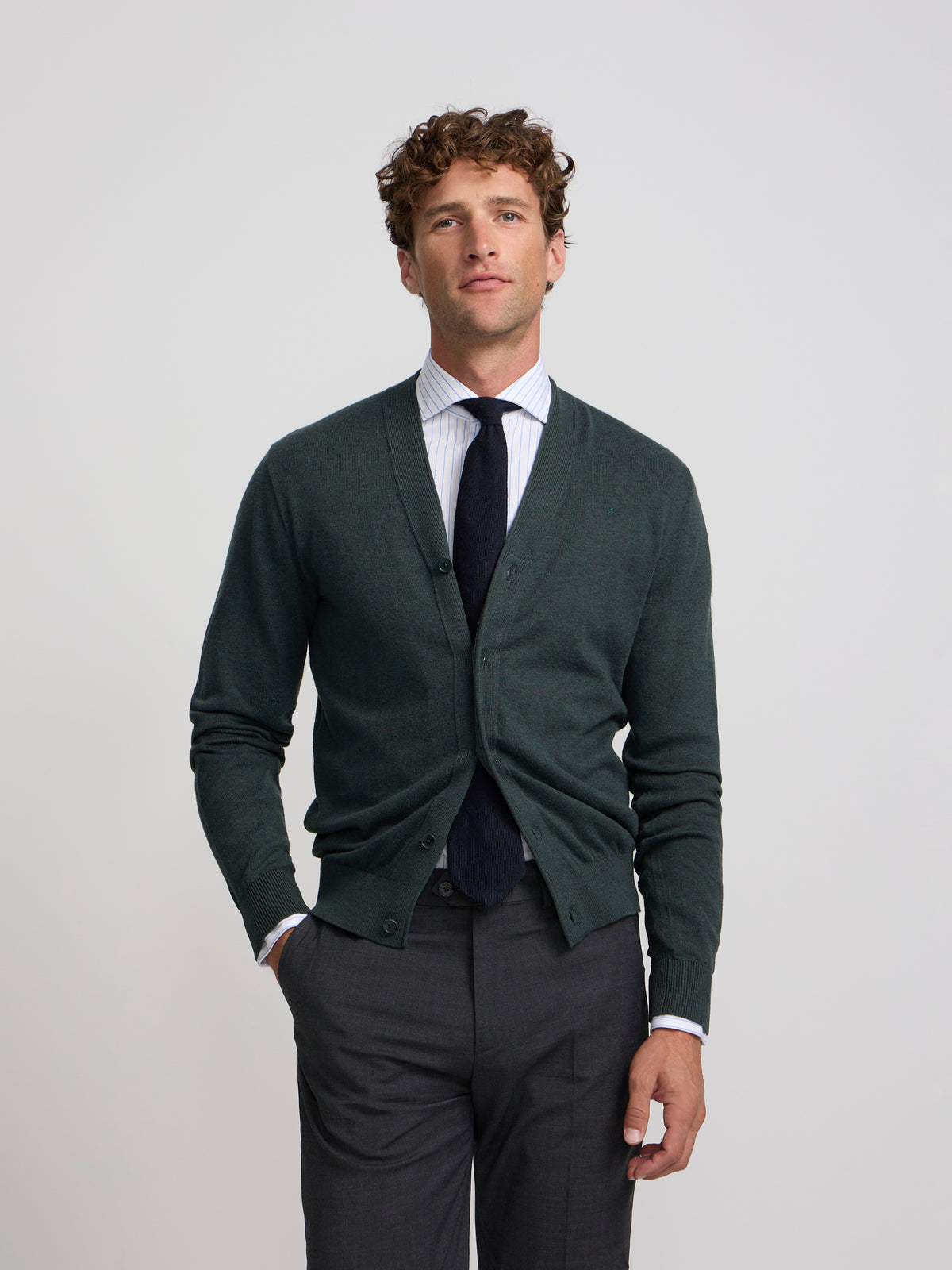 Classic dark green cardigan