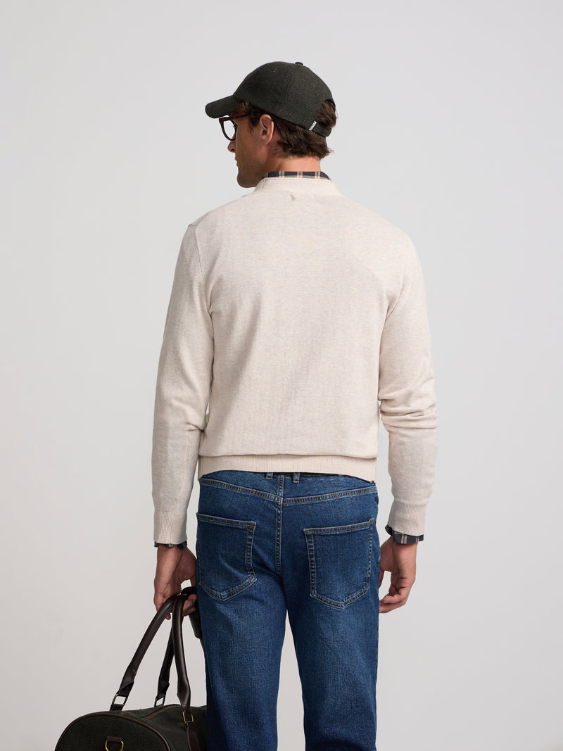Cardigan clasico beige