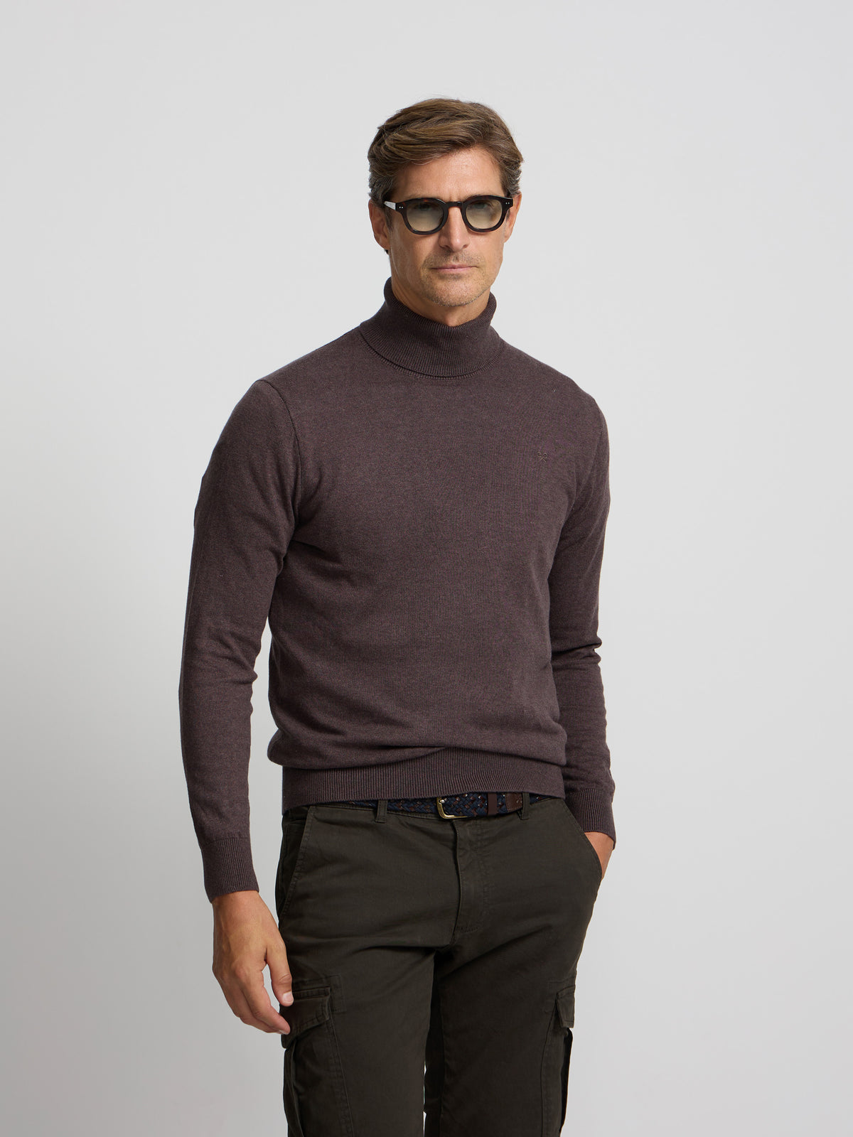 Brown turtleneck sweater