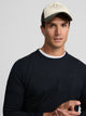 Pull col rond bleu marine