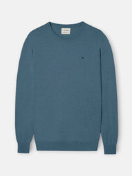 Jersey cuello redondo azul gris