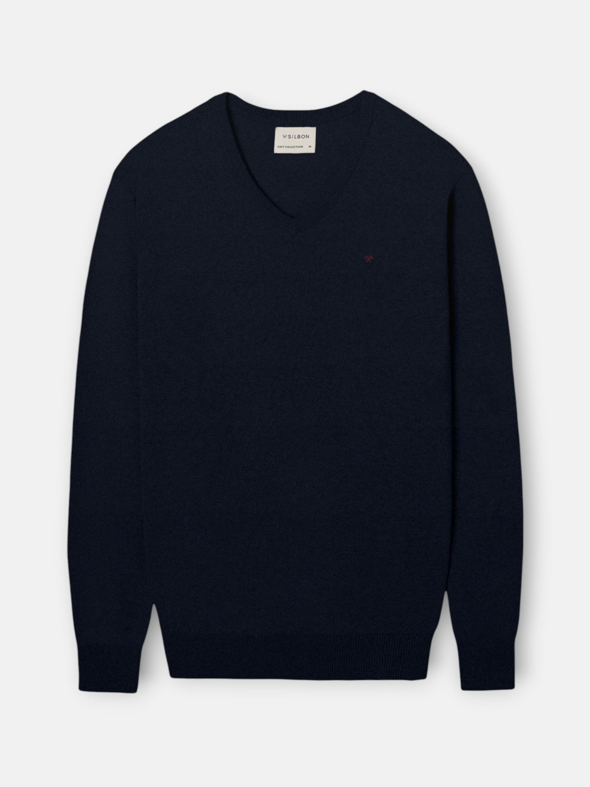 Pull col en V bleu marine