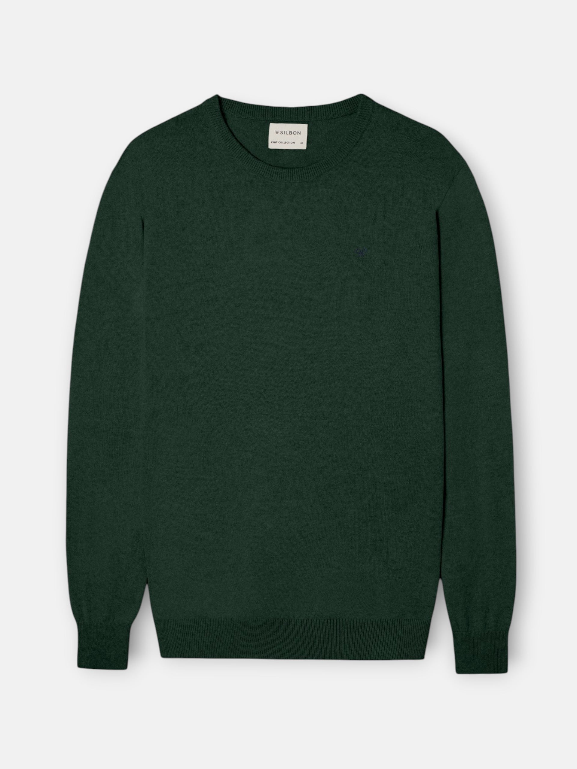 Jersey cuello redondo verde oscuro