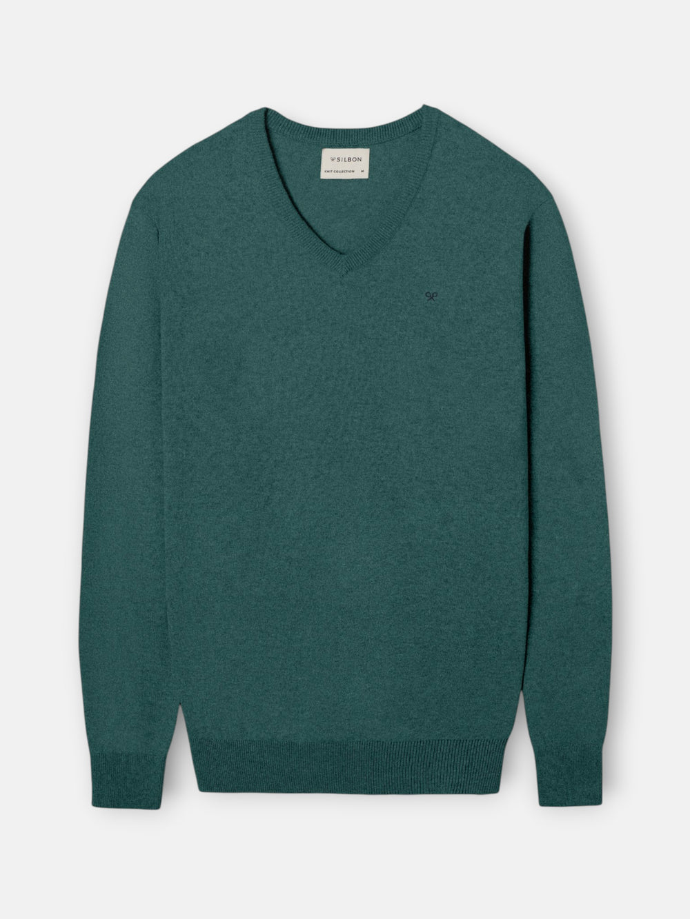 Jersey cuello pico verde petroleo