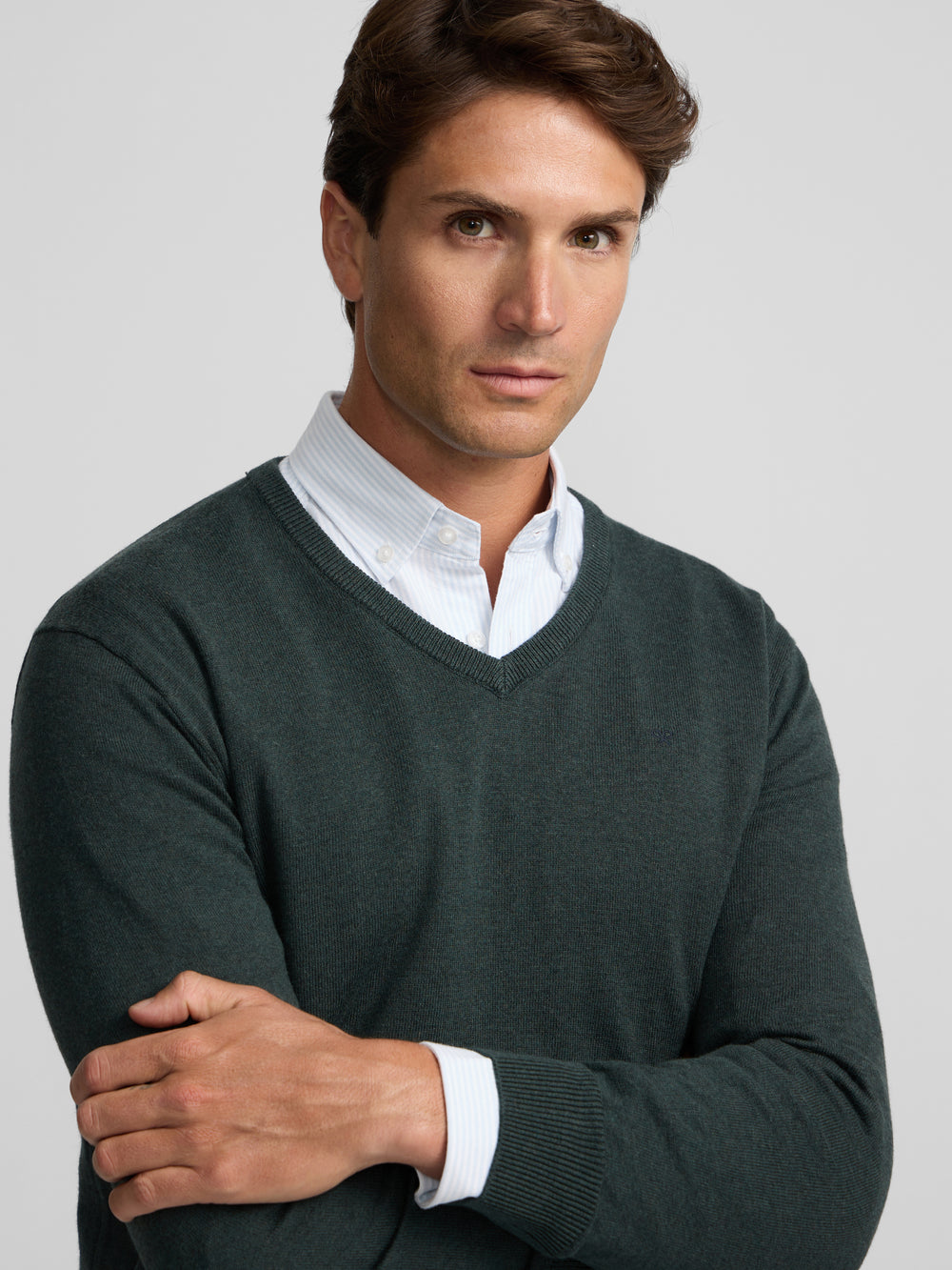 Jersey cuello pico verde