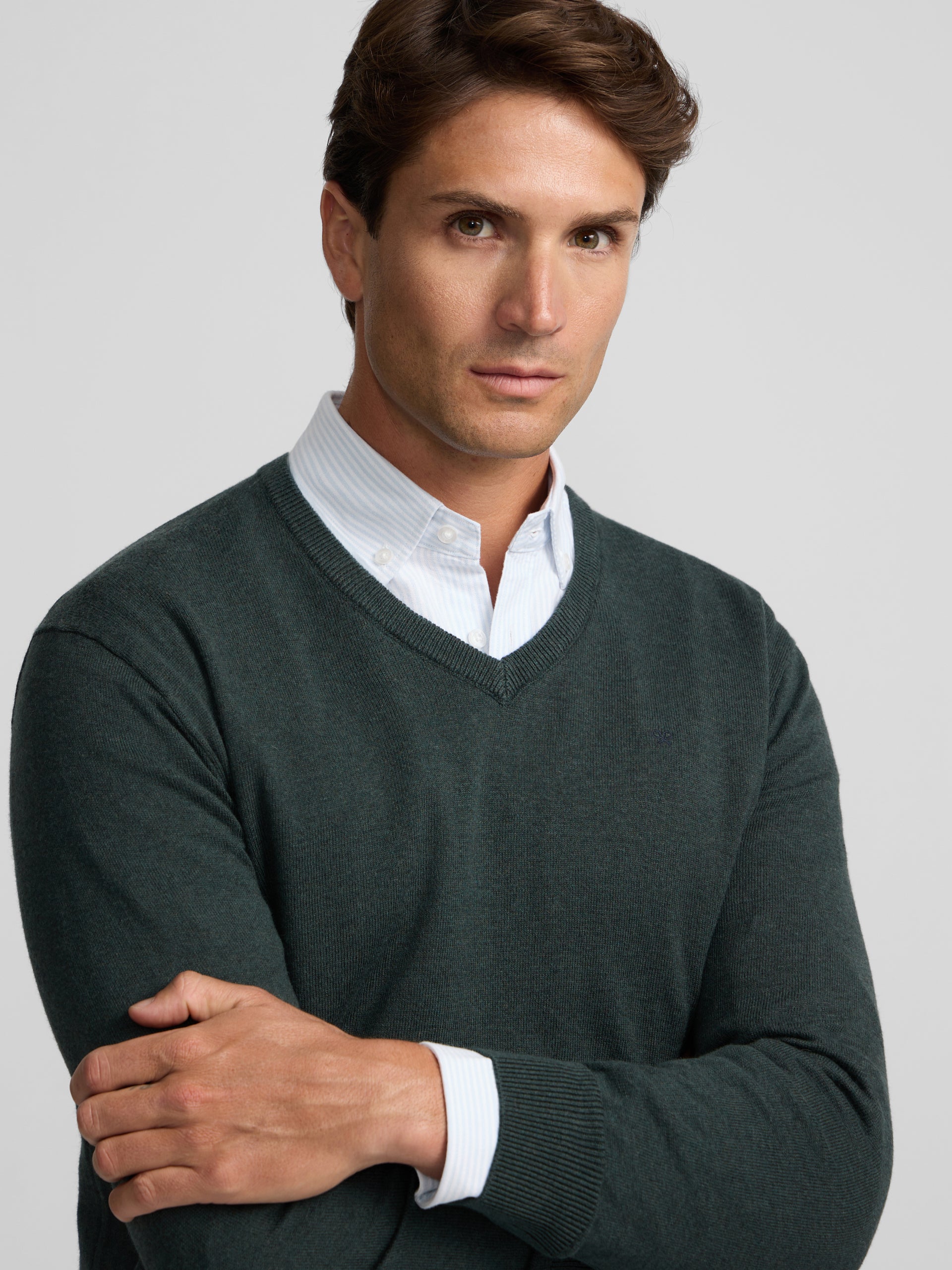 Jersey cuello pico verde