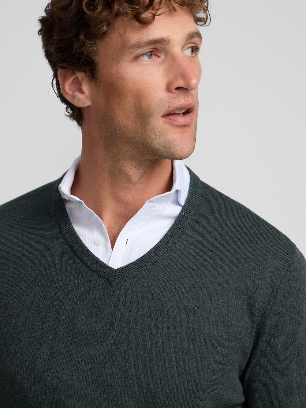 Jersey cuello pico verde