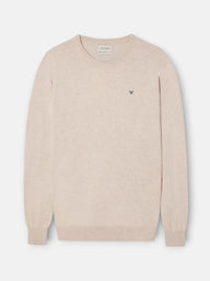 Jersey cuello redondo beige claro