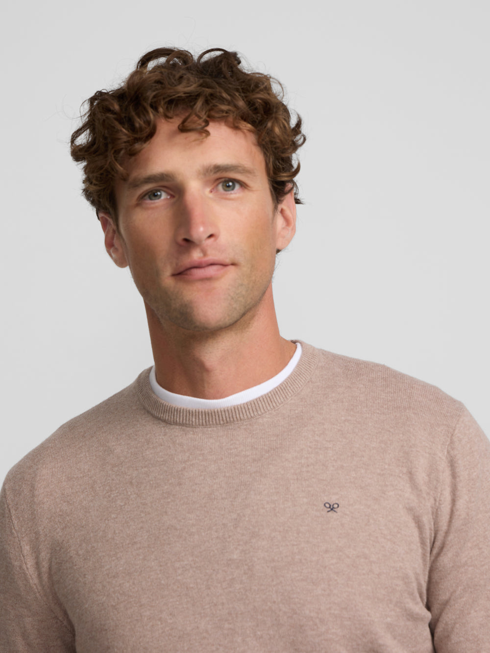 Light beige crew neck sweater