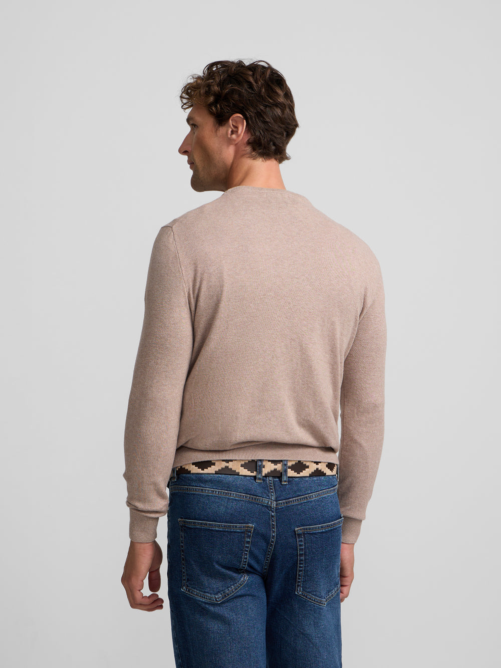 Light beige crew neck sweater