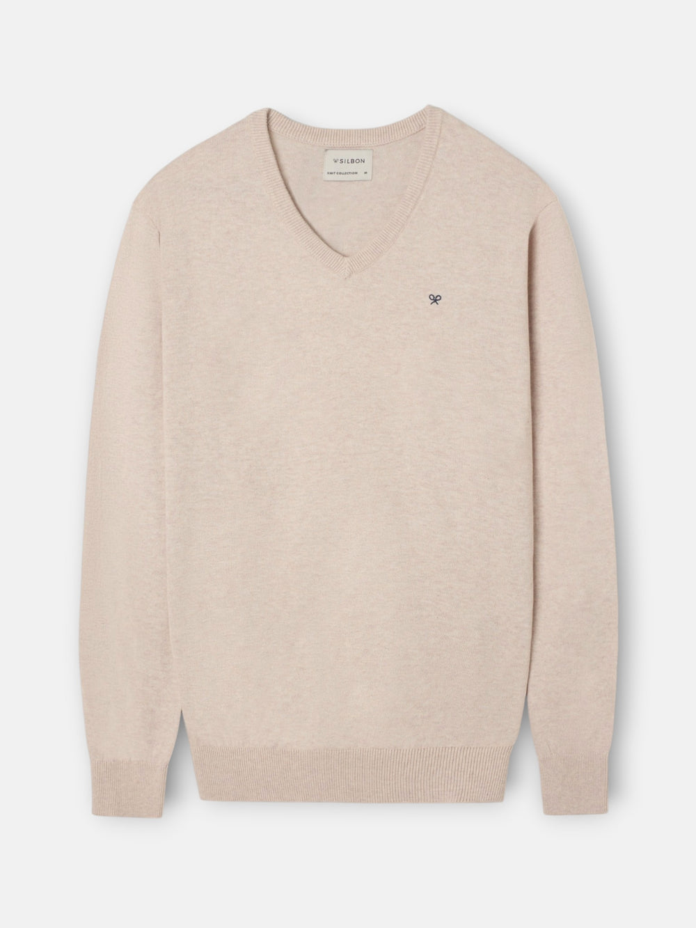 Jersey cuello pico beige