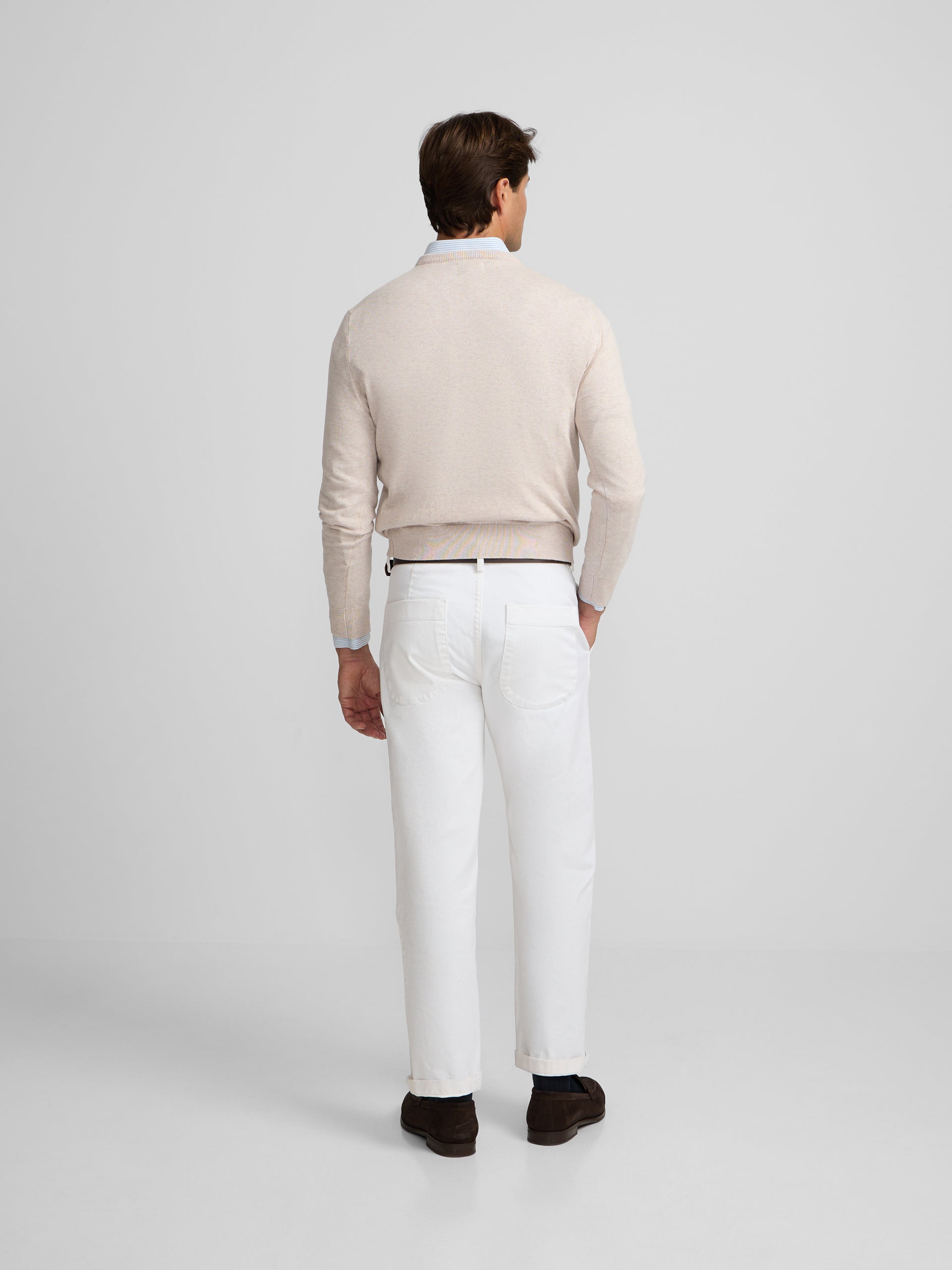 Jersey cuello pico beige