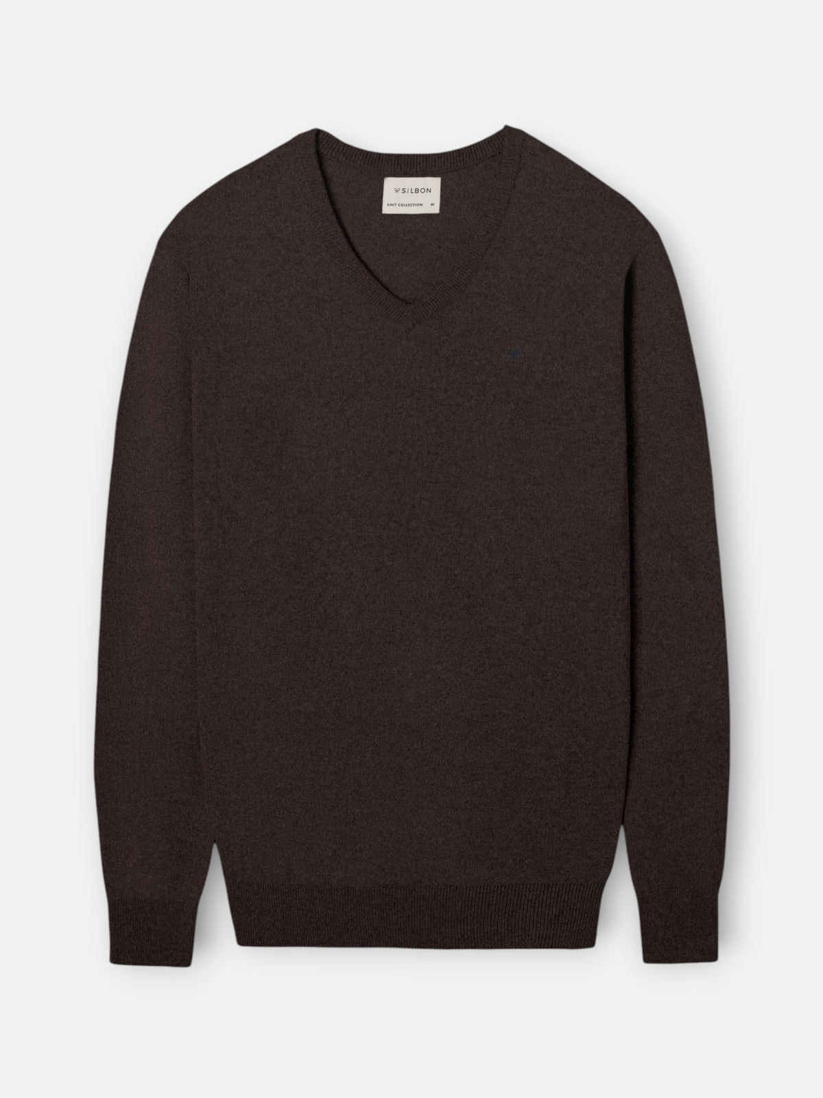 Jersey cuello pico marron