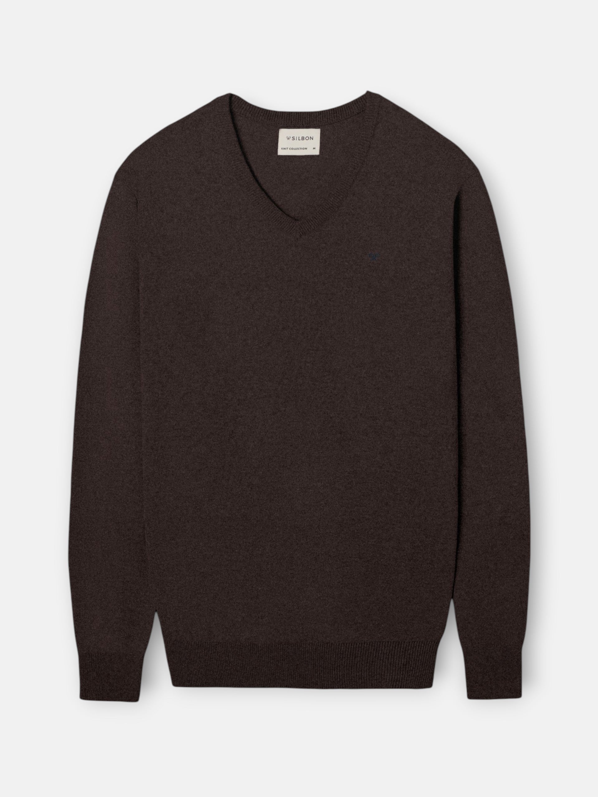 Jersey cuello pico marron