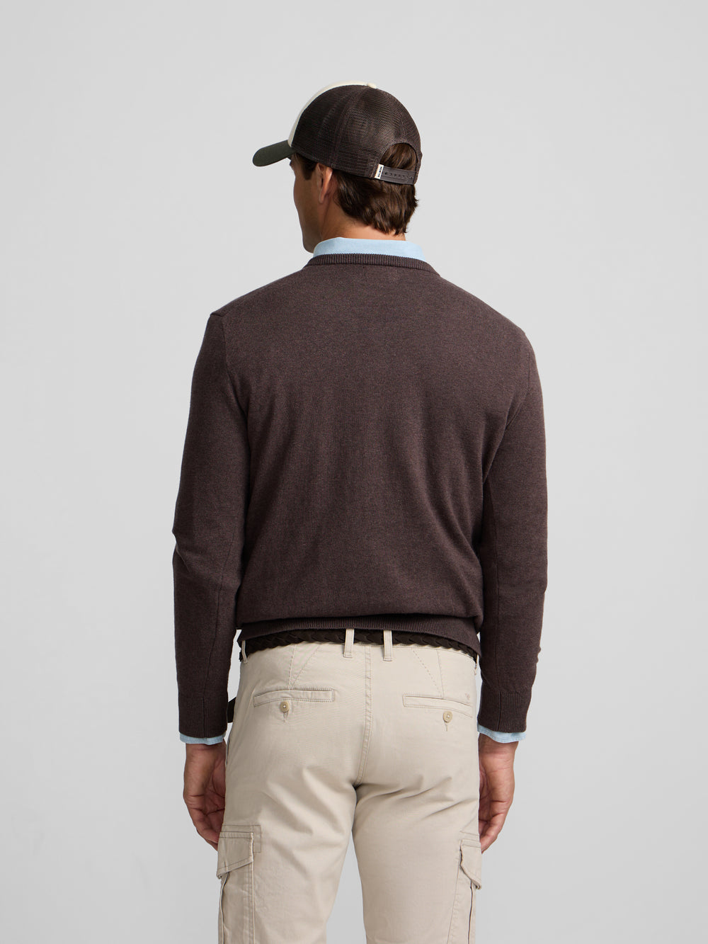 Jersey cuello pico marron