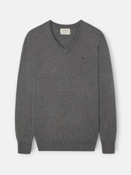 Jersey cuello pico gris