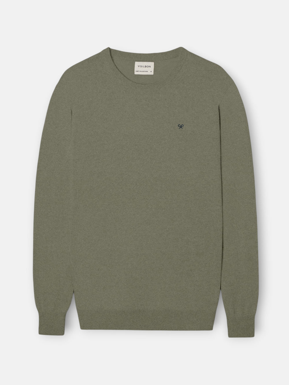 Jersey cuello redondo verde gris