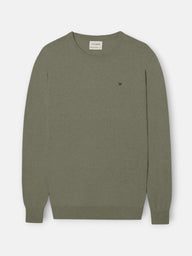 Jersey cuello redondo verde gris