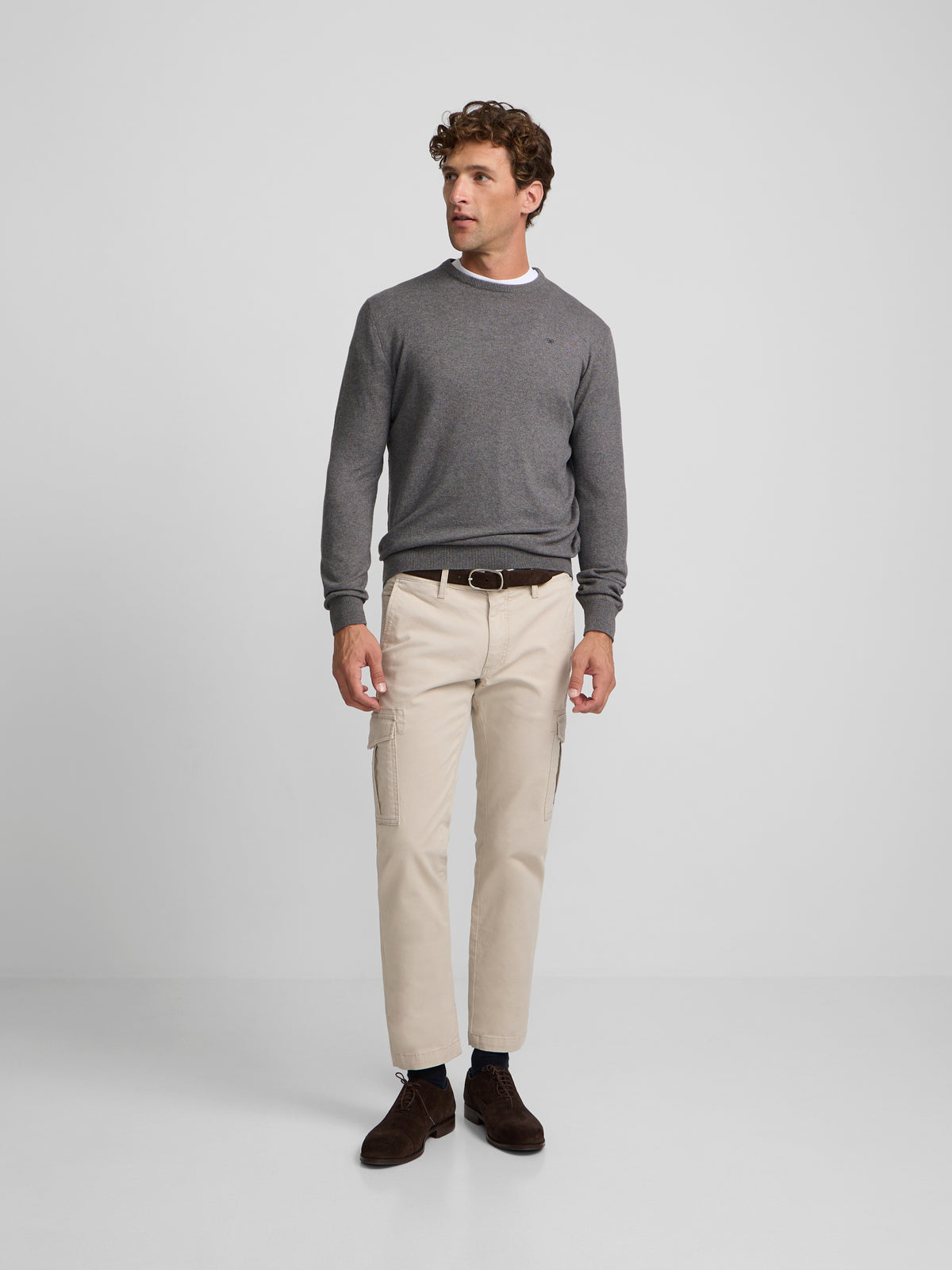 Grey crew neck sweater
