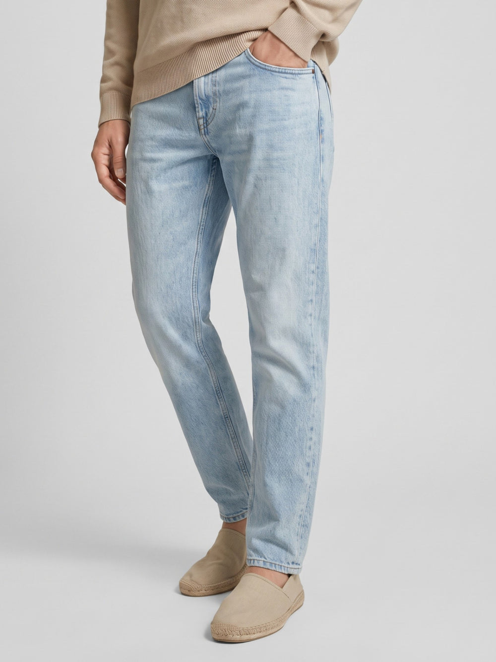 Light blue denim sport trousers