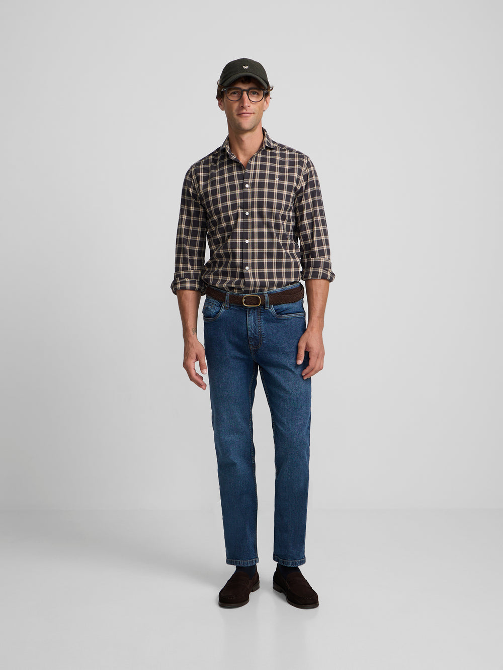 Dark blue denim sport trousers