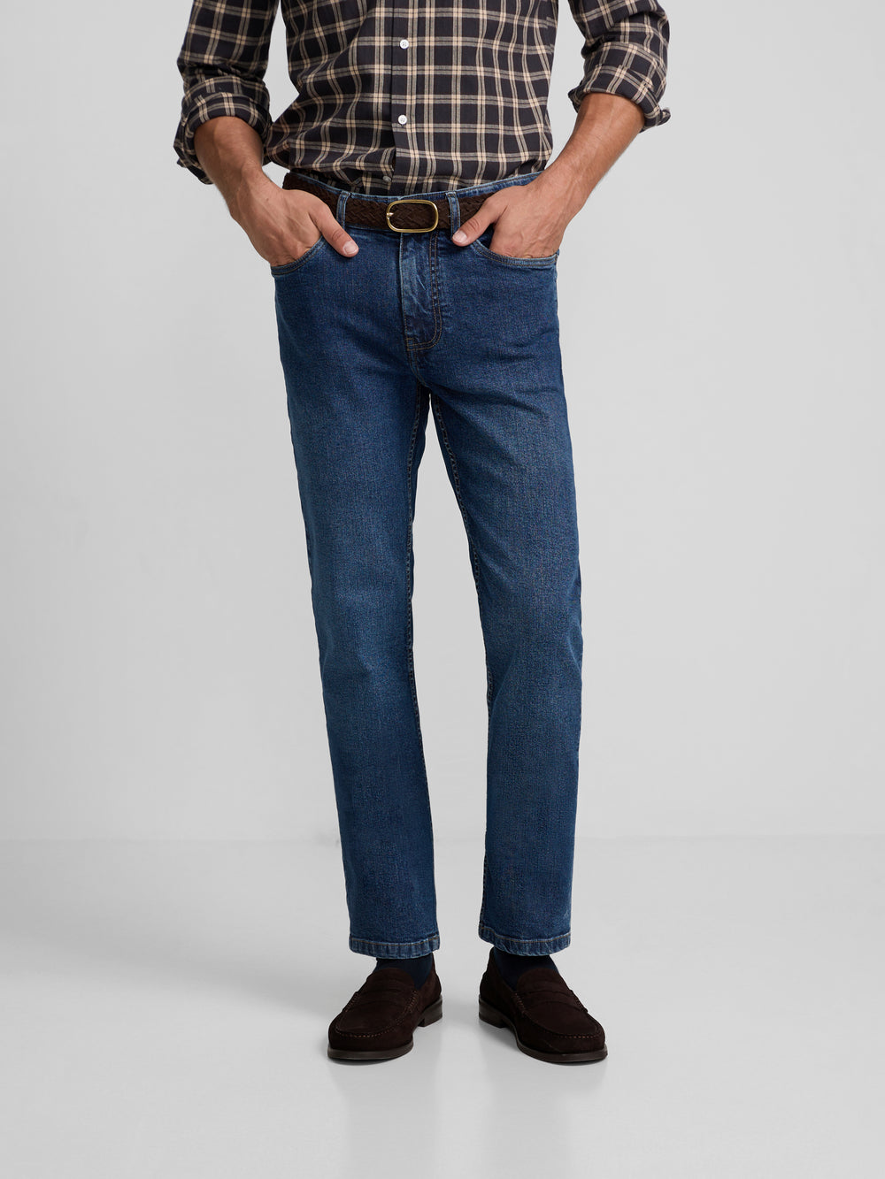 Dark blue denim sport trousers