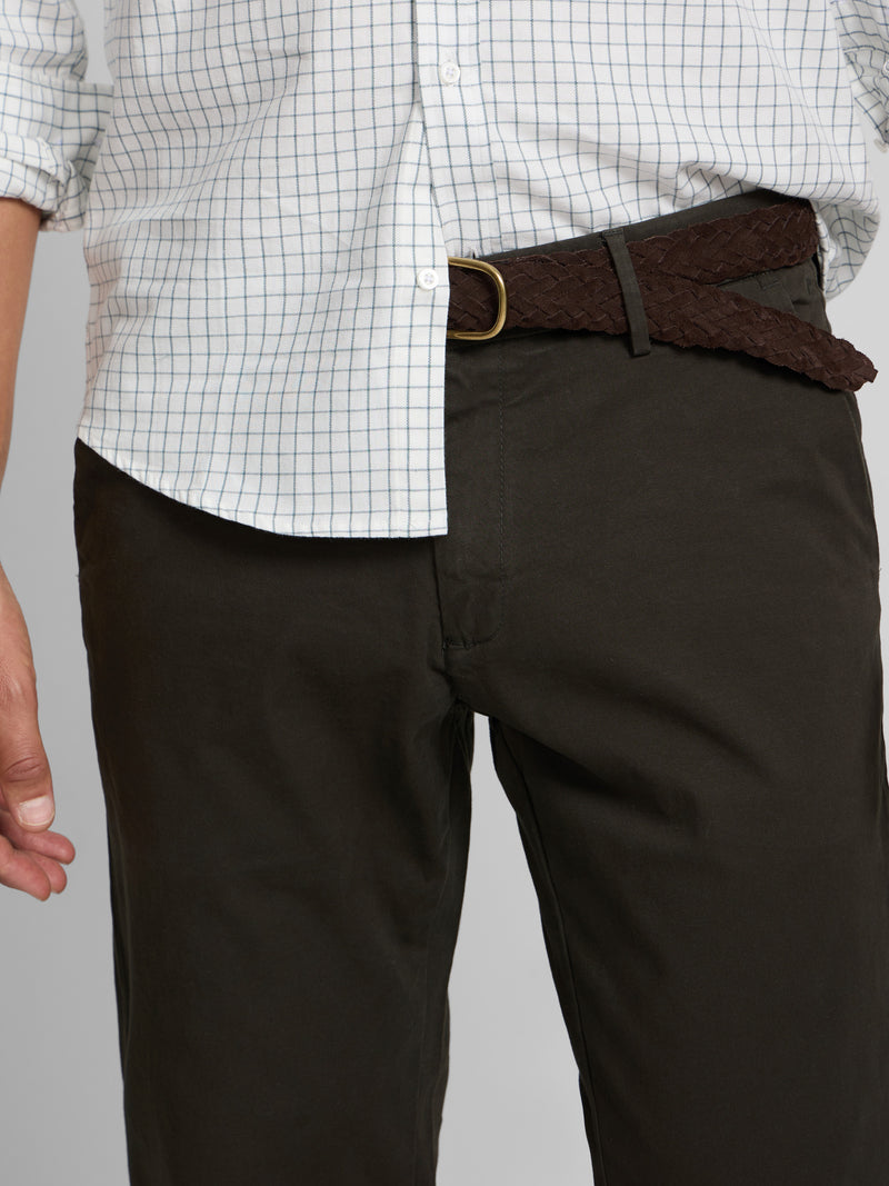 Pantalon sport chino verde oscuro