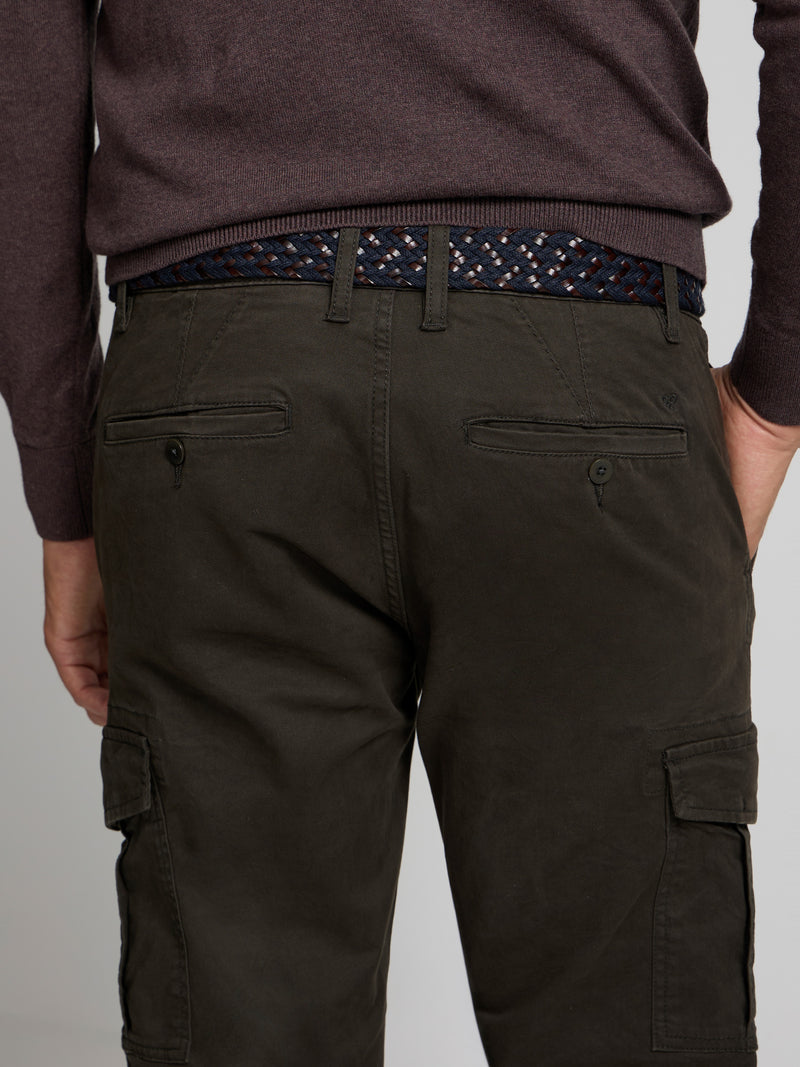 Pantalon sport cargo verde oscuro