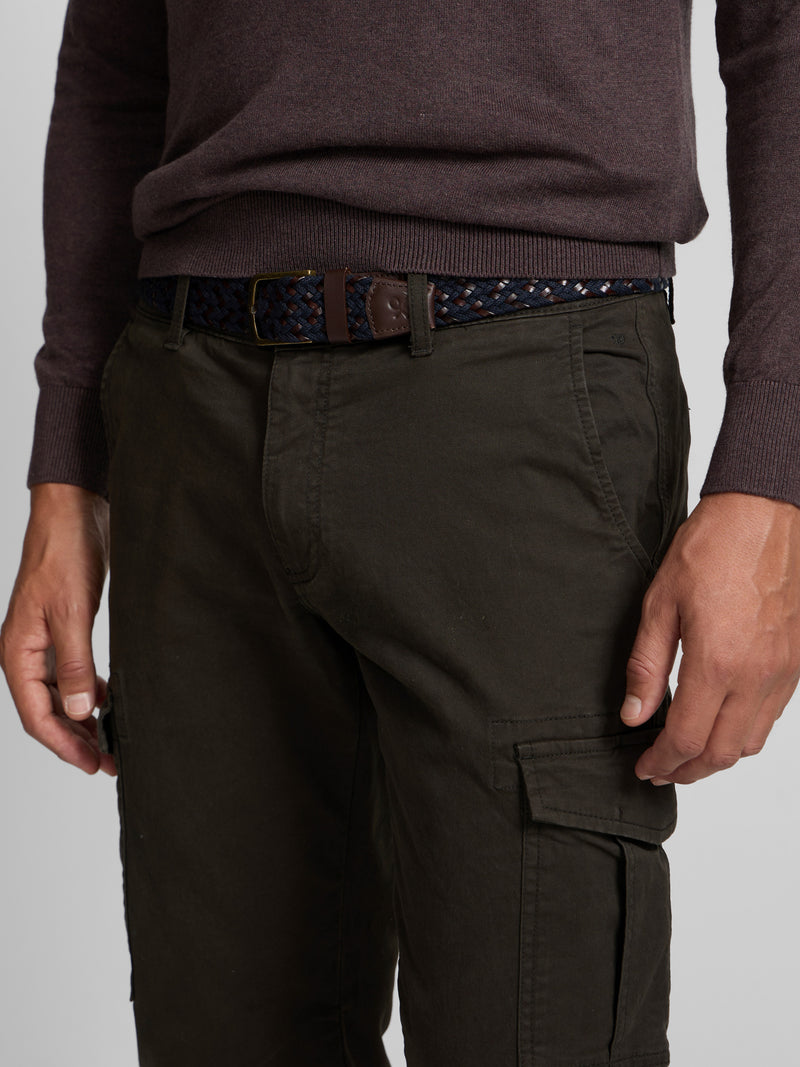Pantalon sport cargo verde oscuro