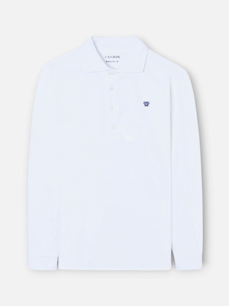 Polo manga larga blanco