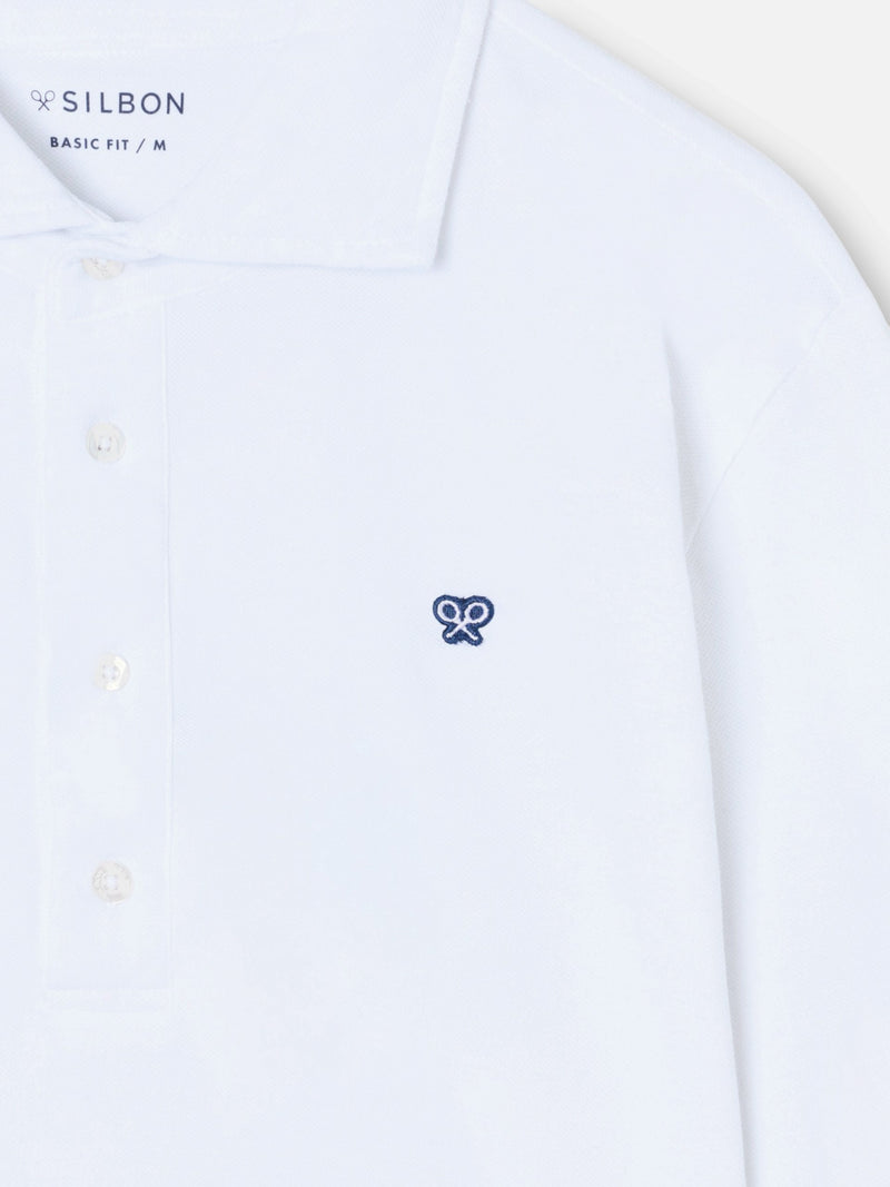 Polo manga larga blanco