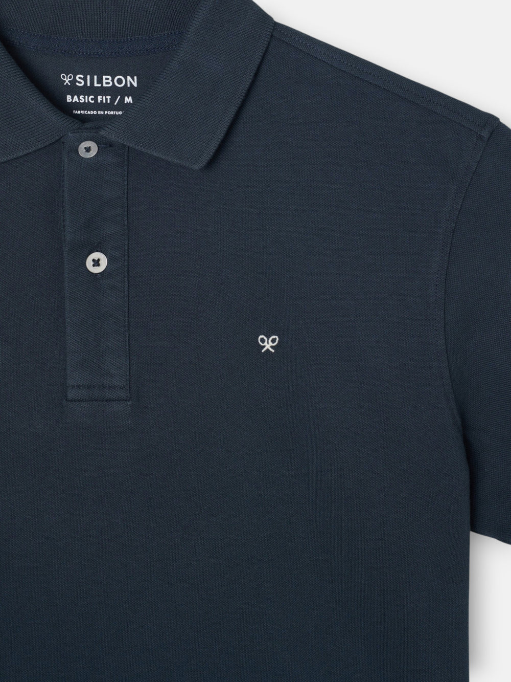 Short sleeve indigo polo