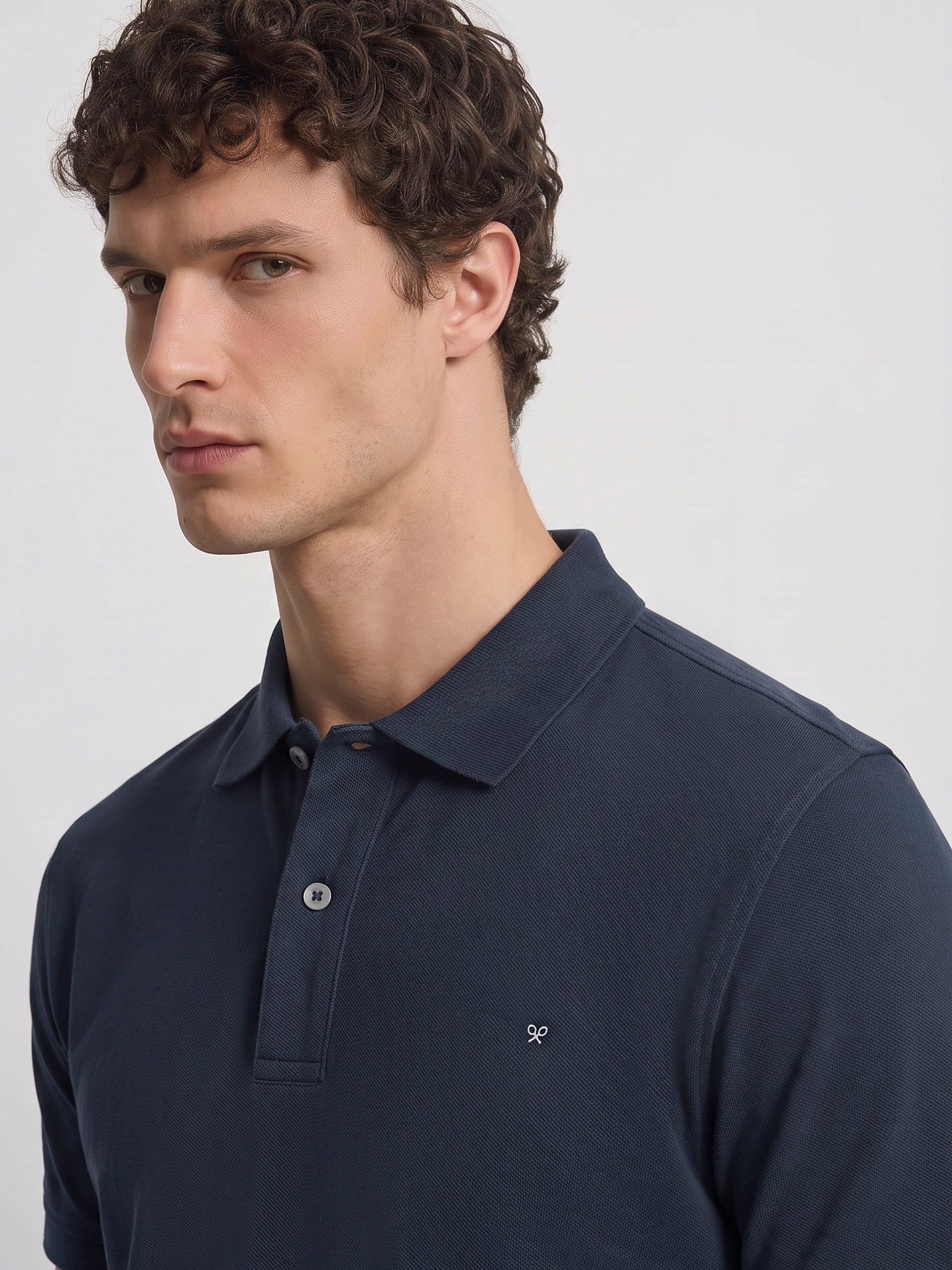 Polo manga corta indigo