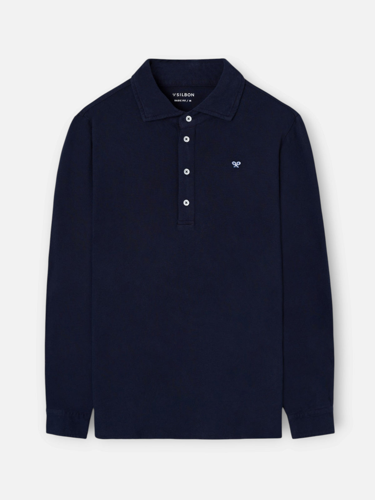 Polo manga larga azul marino