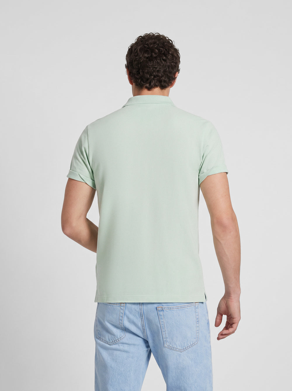 Light green short-sleeved polo
