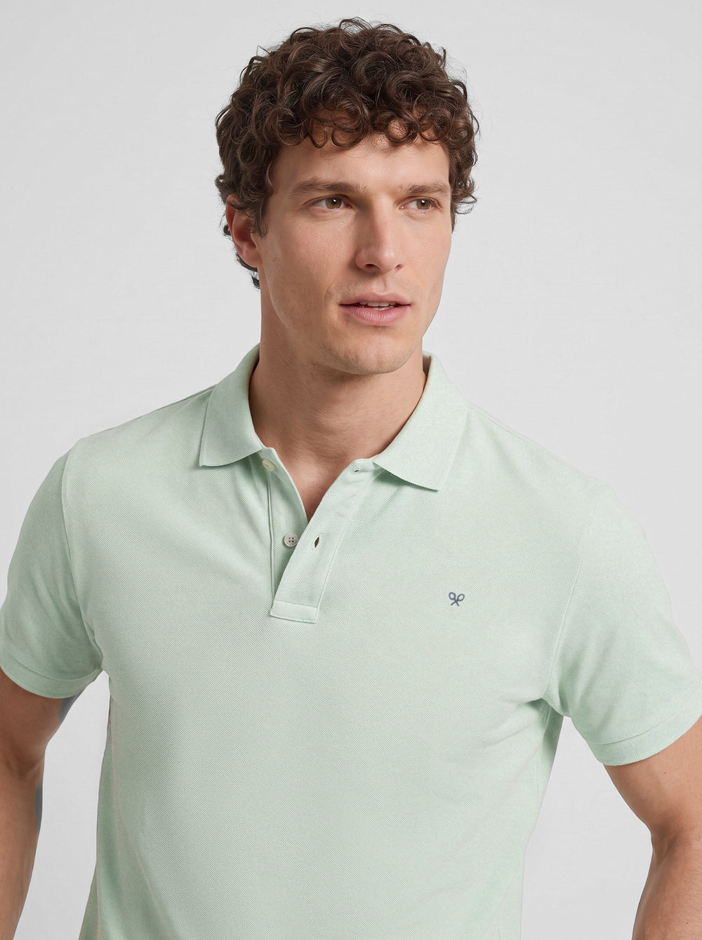 Light green short-sleeved polo