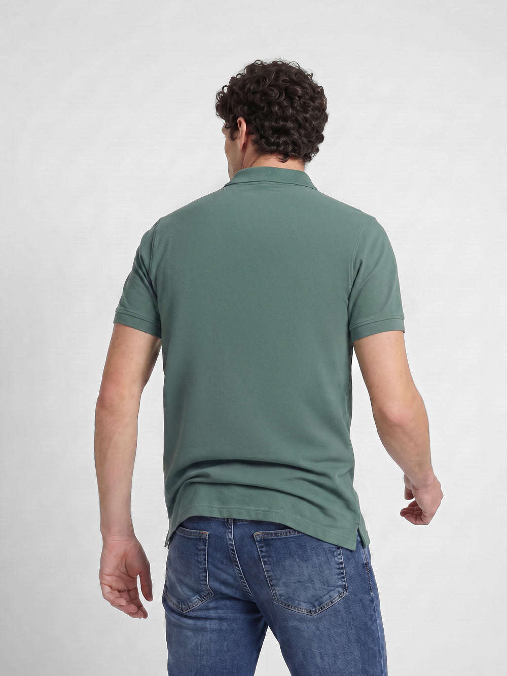 Dark green short-sleeved polo