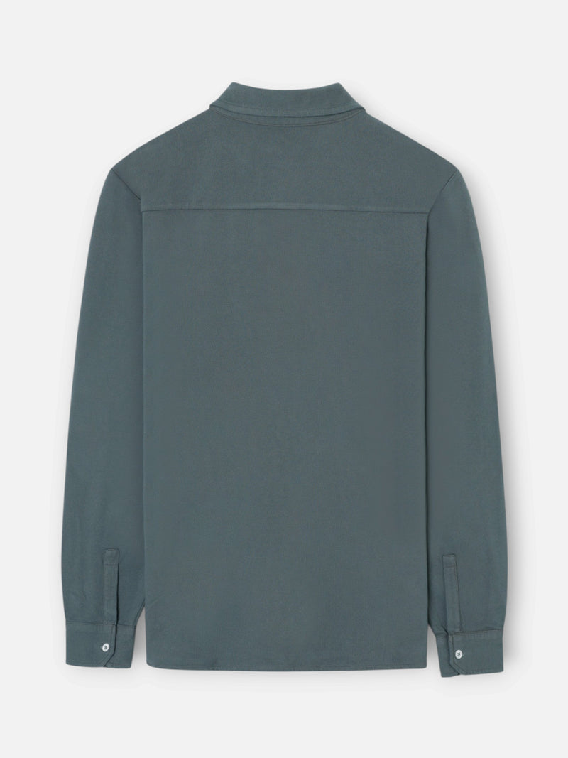 Polo manga larga verde oscuro