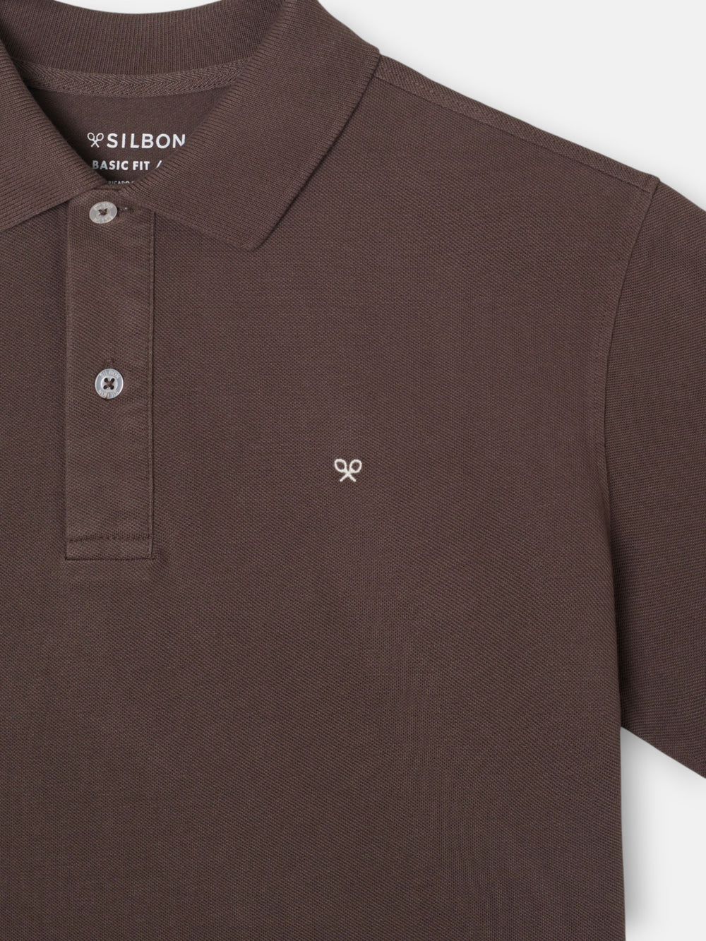Short-sleeved brown polo