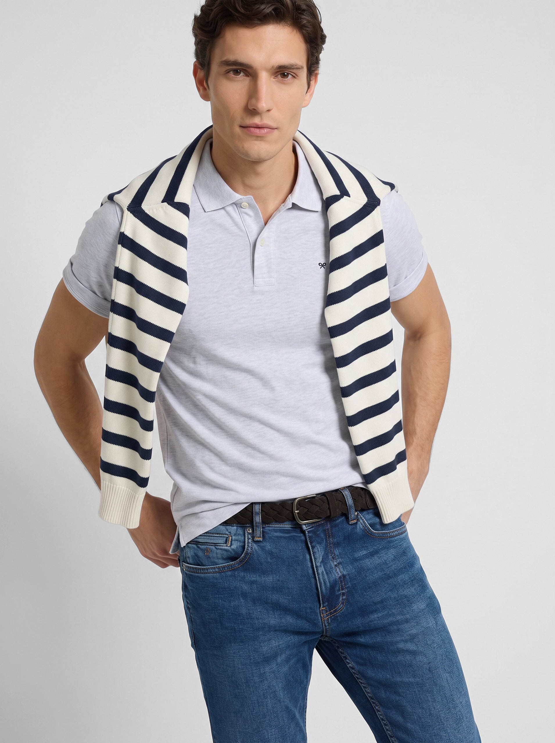 Polo manga corta gris