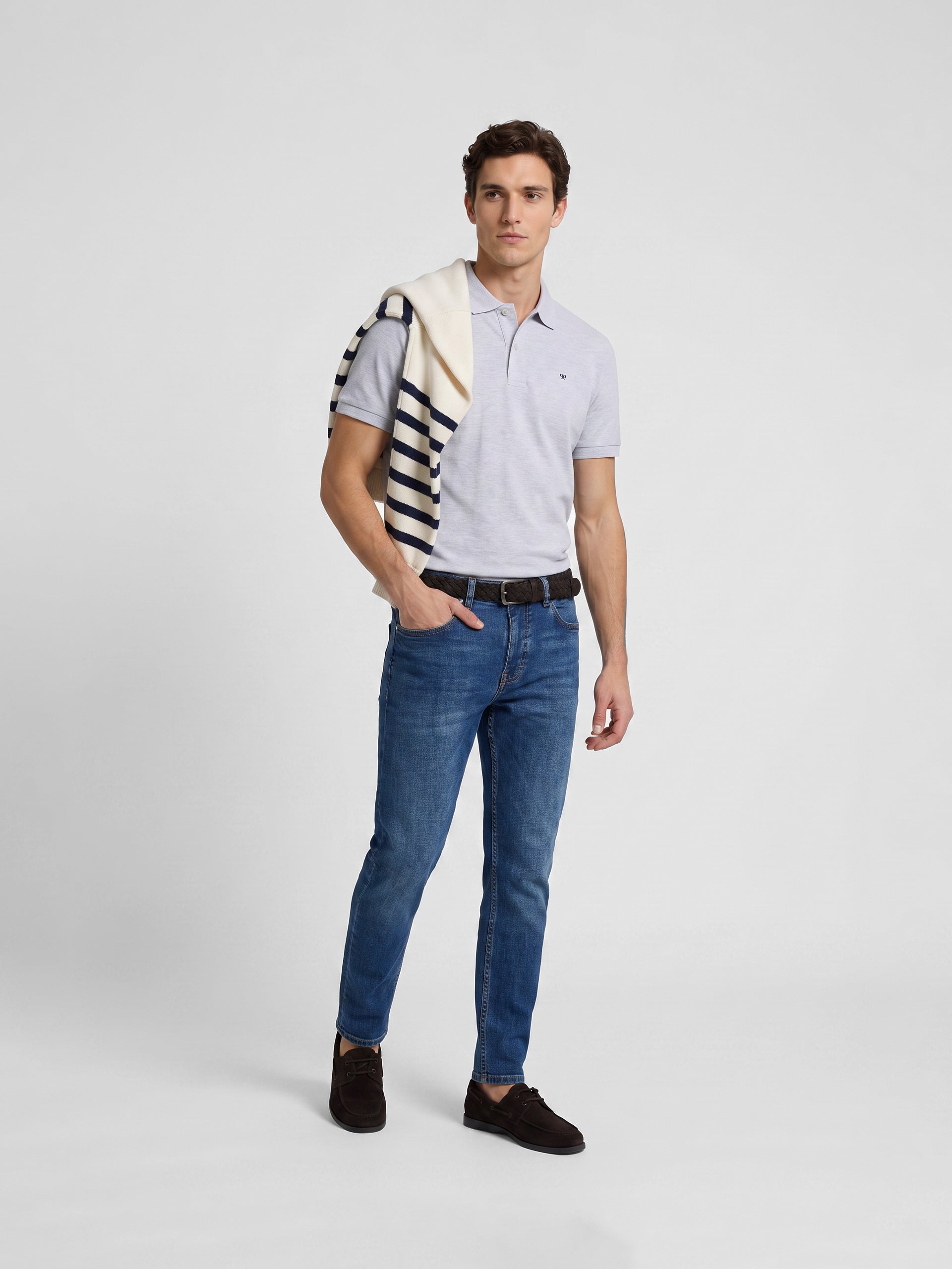 Polo manga corta gris